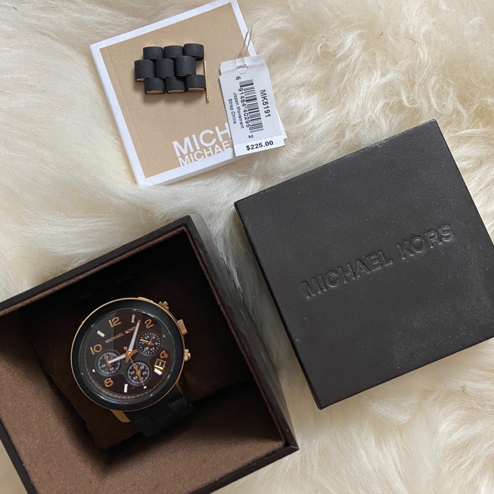 Michael Kors Black and Gold Watch